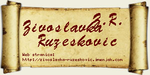 Živoslavka Ružesković vizit kartica
